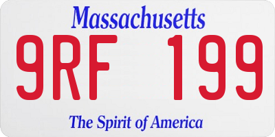 MA license plate 9RF199