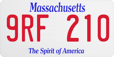 MA license plate 9RF210