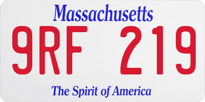 MA license plate 9RF219