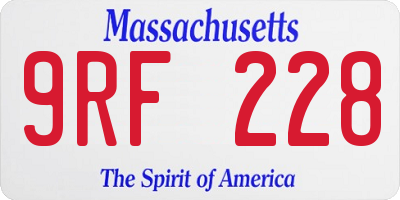 MA license plate 9RF228
