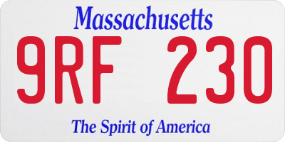 MA license plate 9RF230