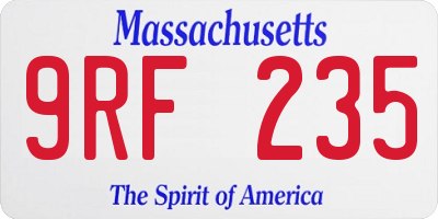 MA license plate 9RF235