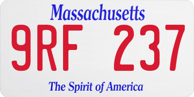 MA license plate 9RF237
