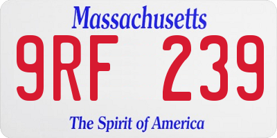 MA license plate 9RF239