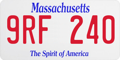MA license plate 9RF240