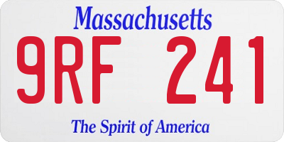 MA license plate 9RF241