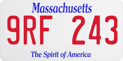 MA license plate 9RF243