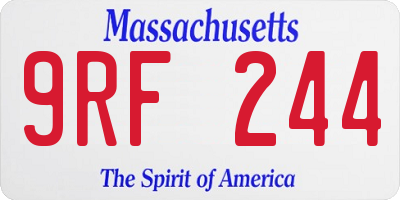 MA license plate 9RF244