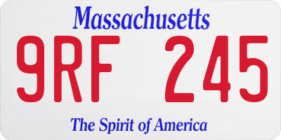 MA license plate 9RF245