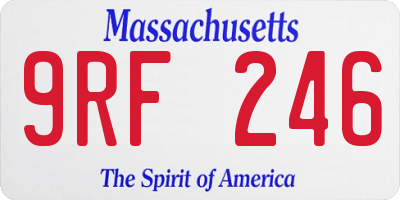 MA license plate 9RF246