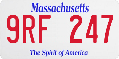 MA license plate 9RF247