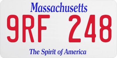MA license plate 9RF248