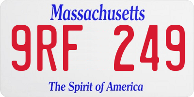 MA license plate 9RF249