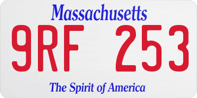 MA license plate 9RF253