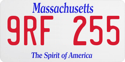 MA license plate 9RF255
