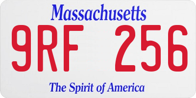 MA license plate 9RF256
