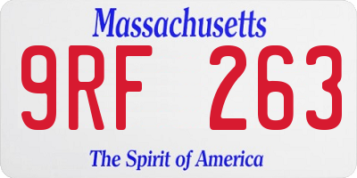 MA license plate 9RF263