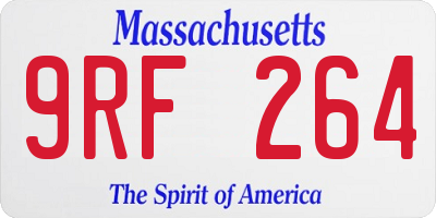 MA license plate 9RF264