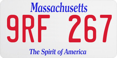 MA license plate 9RF267