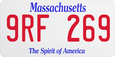 MA license plate 9RF269