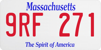 MA license plate 9RF271