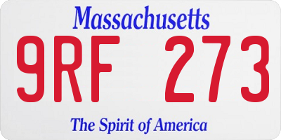MA license plate 9RF273