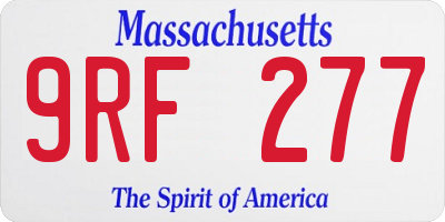 MA license plate 9RF277