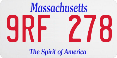 MA license plate 9RF278