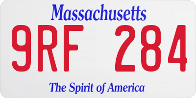 MA license plate 9RF284