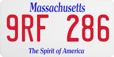 MA license plate 9RF286