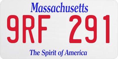 MA license plate 9RF291