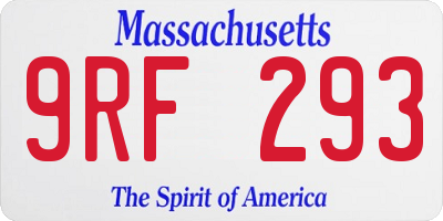 MA license plate 9RF293