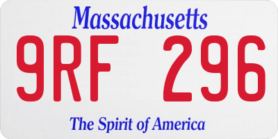 MA license plate 9RF296