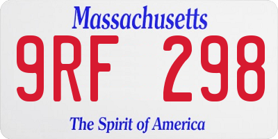MA license plate 9RF298