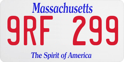 MA license plate 9RF299