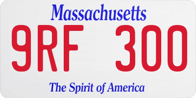 MA license plate 9RF300