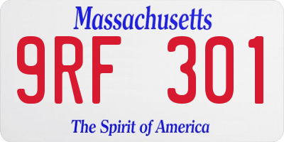 MA license plate 9RF301