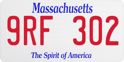 MA license plate 9RF302