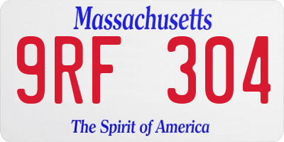 MA license plate 9RF304