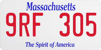MA license plate 9RF305