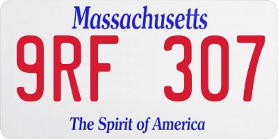 MA license plate 9RF307