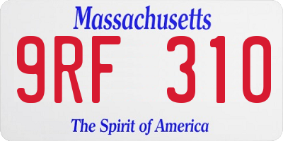 MA license plate 9RF310