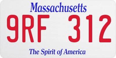 MA license plate 9RF312