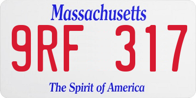 MA license plate 9RF317