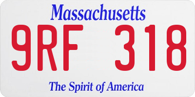 MA license plate 9RF318