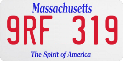 MA license plate 9RF319