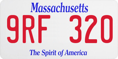 MA license plate 9RF320