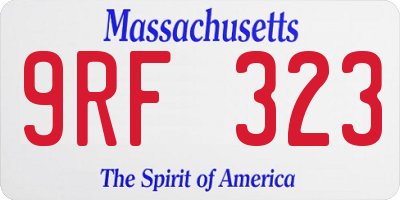 MA license plate 9RF323