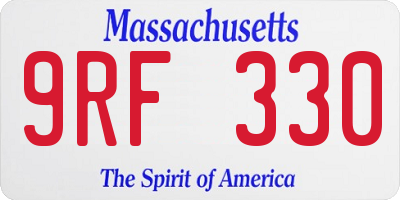 MA license plate 9RF330
