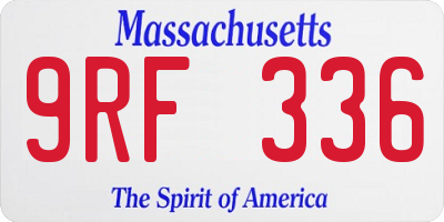 MA license plate 9RF336